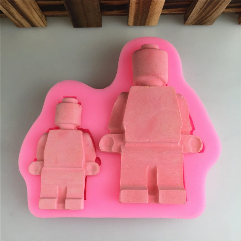 Formă din silicon pentru prăjituri în formă de robot, dimensiuni variate, pentru decorare cu fondant și cofetărie DIY