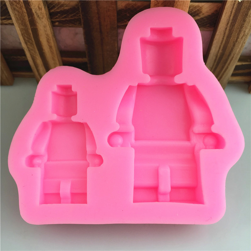 Formă din silicon pentru prăjituri în formă de robot, dimensiuni variate, pentru decorare cu fondant și cofetărie DIY