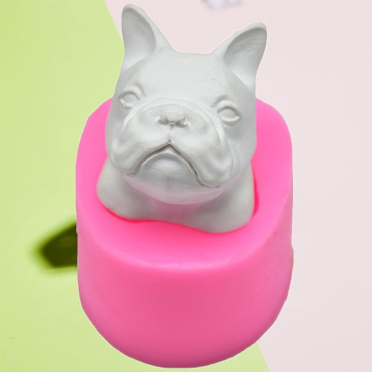 Formă din silicon în formă de bulldog francez pentru prăjituri și ciocolată