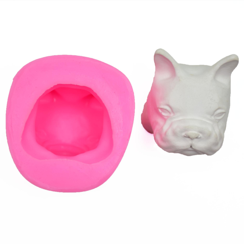 Formă din silicon în formă de bulldog francez pentru prăjituri și ciocolată