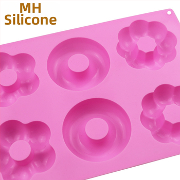 Formă din silicon pentru gogoși, cu model cu șase flori, silicon alimentar, pentru coacere DIY, rezistentă la temperaturi înalte