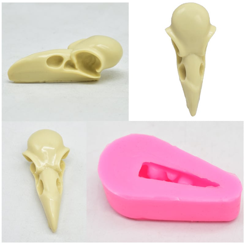 Formă din silicon pentru coacere în formă de craniu de corb — pandantiv personalizat, pentru prăjituri, fondant de ciocolată și săpun artizanal aromaterapie