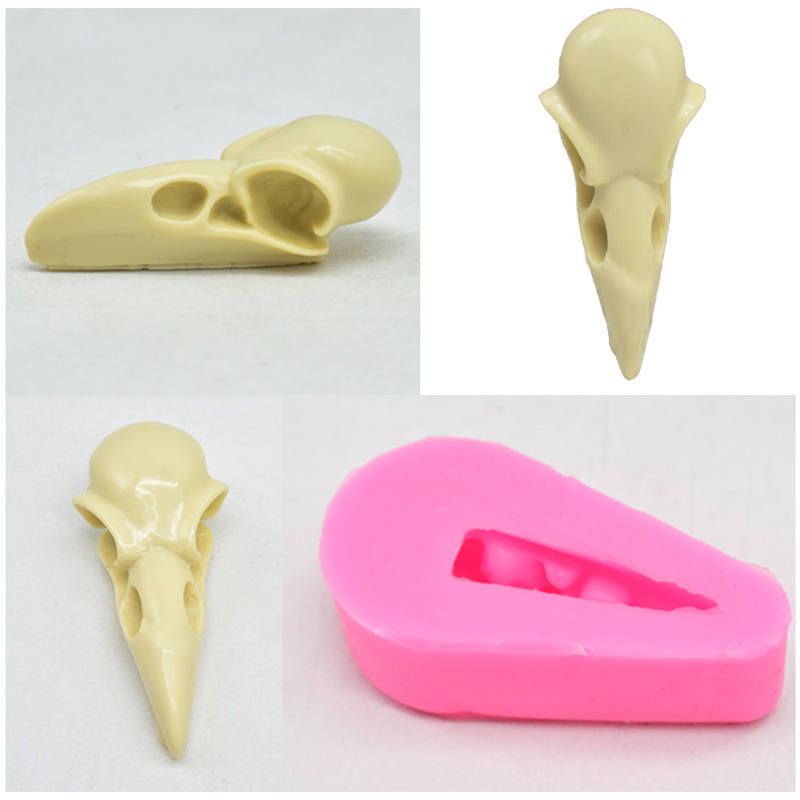 Formă din silicon pentru coacere în formă de craniu de corb — pandantiv personalizat, pentru prăjituri, fondant de ciocolată și săpun artizanal aromaterapie