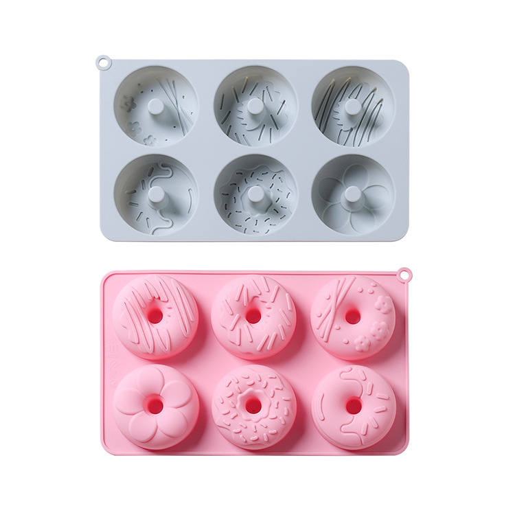 Formă din silicon pentru gogoși, utilizare în casă – formă neregulată, pentru gătit la abur prăjituri și forme de ciocolată, dimensiuni 27,1 × 16,5 × 3,3 cm – roz sau albastru