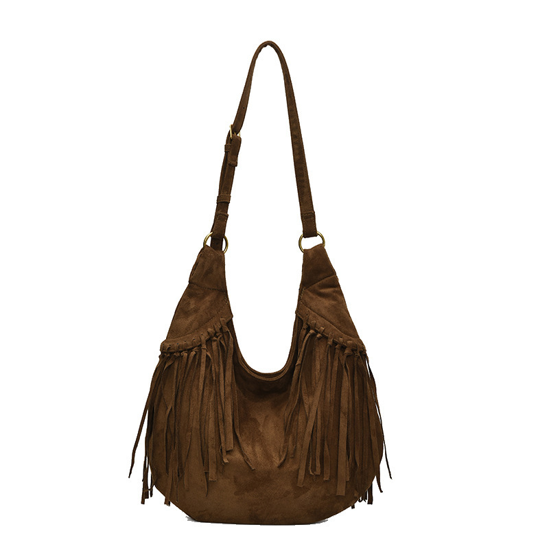 Geantă pentru femei cu ciucuri din piele sintetică, inspirată de stilul american post-apocaliptic, crossbody și tote pentru utilizare zilnică