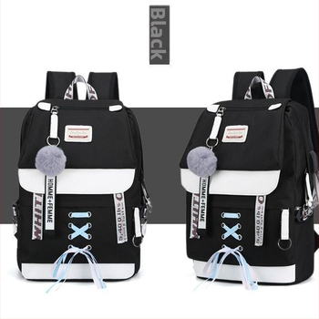 Rucsac Harajuku, inspirație campus, impermeabil, capacitate mare (36–55 L), compatibil cu laptop de 14 in, unisex