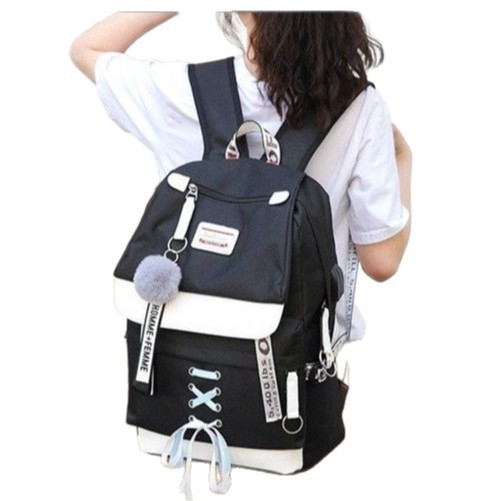 Rucsac Harajuku, inspirație campus, impermeabil, capacitate mare (36–55 L), compatibil cu laptop de 14 in, unisex