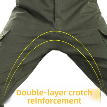 Pantaloni de lucru din bumbac, cu căptușeală suplimentară, croială dreaptă, durabili pentru sudură