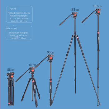 Stabilizator gimbal hidraulic pliabil pentru trepied, pentru camere DSLR și mirrorless