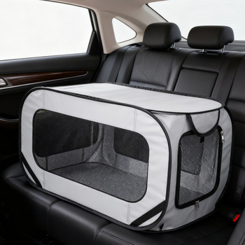 Cușcă auto pentru animale din material Oxford, portabilă, pliabilă, pentru pisici și câini, utilizare în interior și exterior
