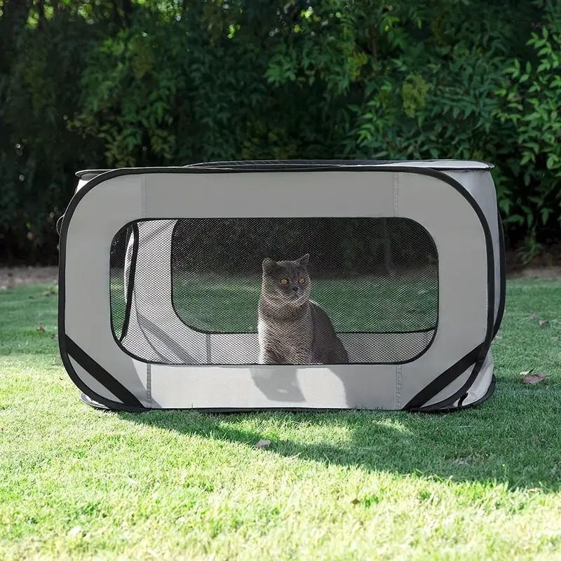 Cușcă auto pentru animale din material Oxford, portabilă, pliabilă, pentru pisici și câini, utilizare în interior și exterior