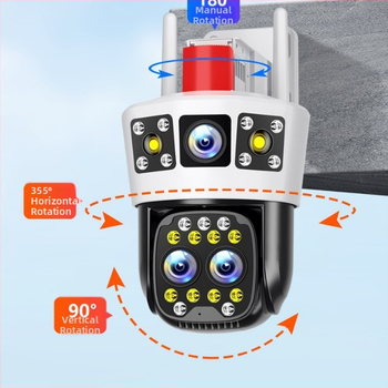Cameră de supraveghere 4G cu alimentare solară, acoperire 360°, interior/exterior, vedere nocturnă, vizualizare pe telefon