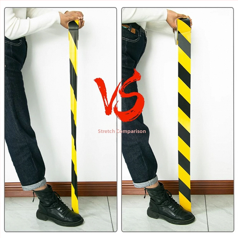 Bandă de avertizare PVC, negru-galben pentru marcaj podea, model zebra, suprafață de scriere, ieșire de incendiu