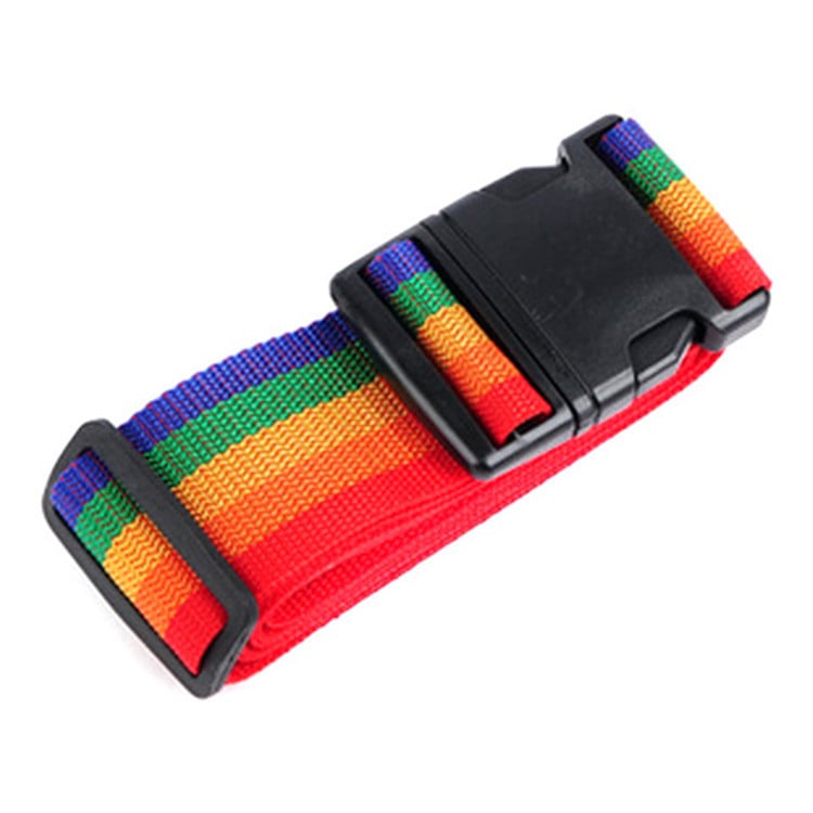 Bandă de ambalare pentru bagaje, multicolor, cu pangă PP și cataramă din plastic, lățime 50 mm, lungime 1,95 m