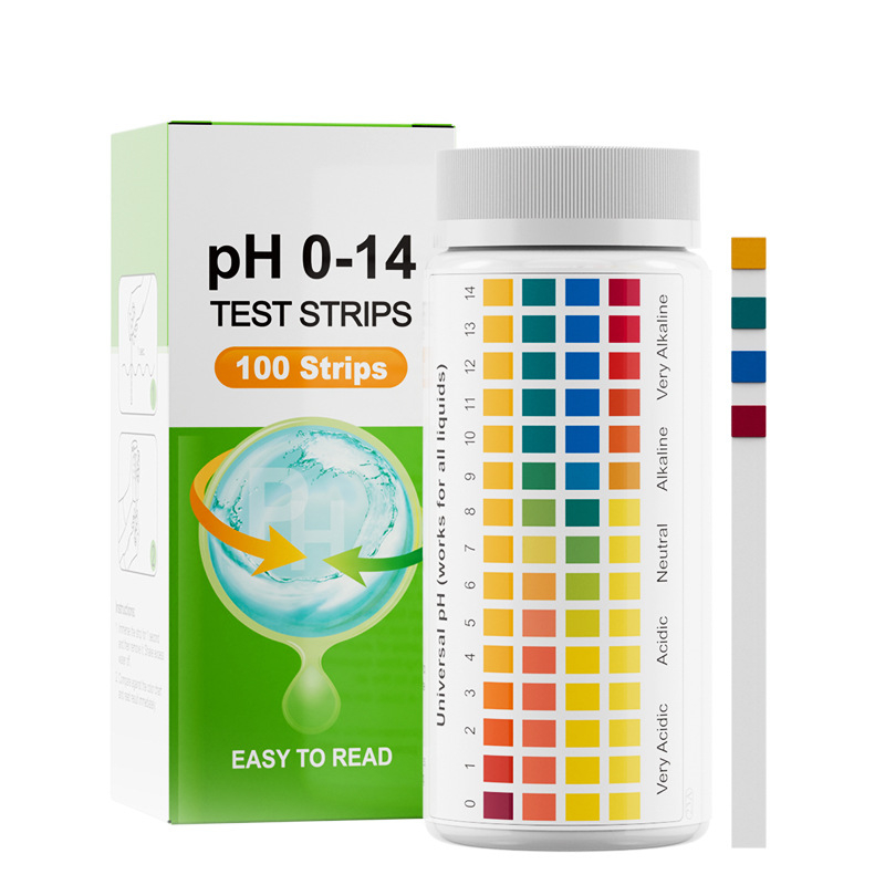 Benzi de test pH 0–14 pentru apă, urină și salivă – 100 benzi
