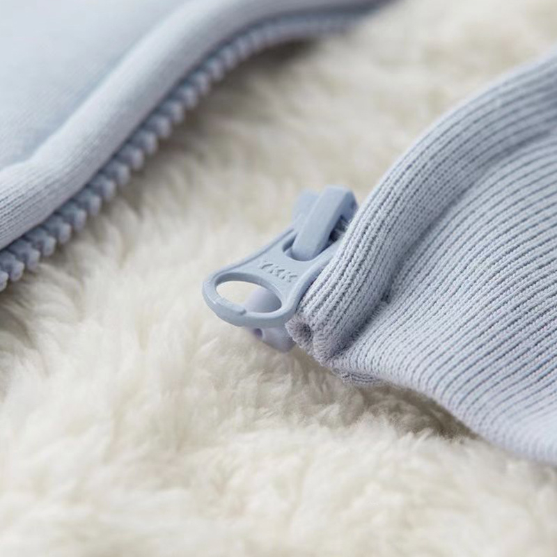 Palton de iarnă pentru copii, din fleece de lână de miel, unisex, gros, cald, cu fermoar și glugă, protecție împotriva vântului