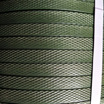 Bandă PVC verde militar, curea de ambalare manuală, lățime 14 mm, grosime 1,4 mm, rezistență la tracțiune 246,9 kg, greutate netă 10 kg