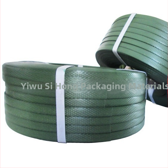 Baliaci pás z PVC v armádnej zelenej farbe, ručný baliaci pás na kartóny, šírka 14 mm, hrúbka 1,4 mm, pevnosť v ťahu 246,9 kg, čistá hmotnosť 10 kg