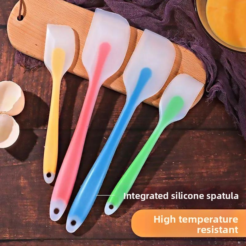 Lopată din silicon rezistentă la temperaturi înalte, integrată, pentru coacere, cu racletă pentru cremă