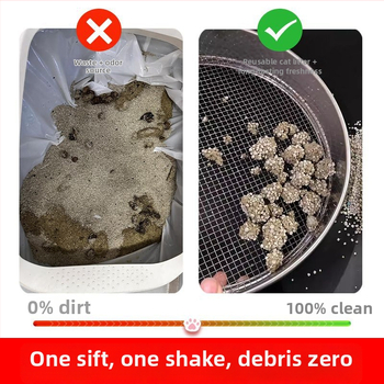 Sită pentru nisip de pisică cu plasă din oțel inoxidabil, filtru pentru praf de pisică, bentonită, uz casnic