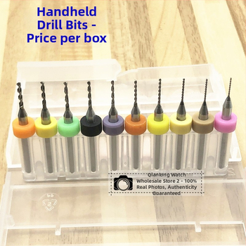 Burghiu micro pentru curele de ceas, cu mâner rotund, vârf din carbid de wolfram, rotire manuală