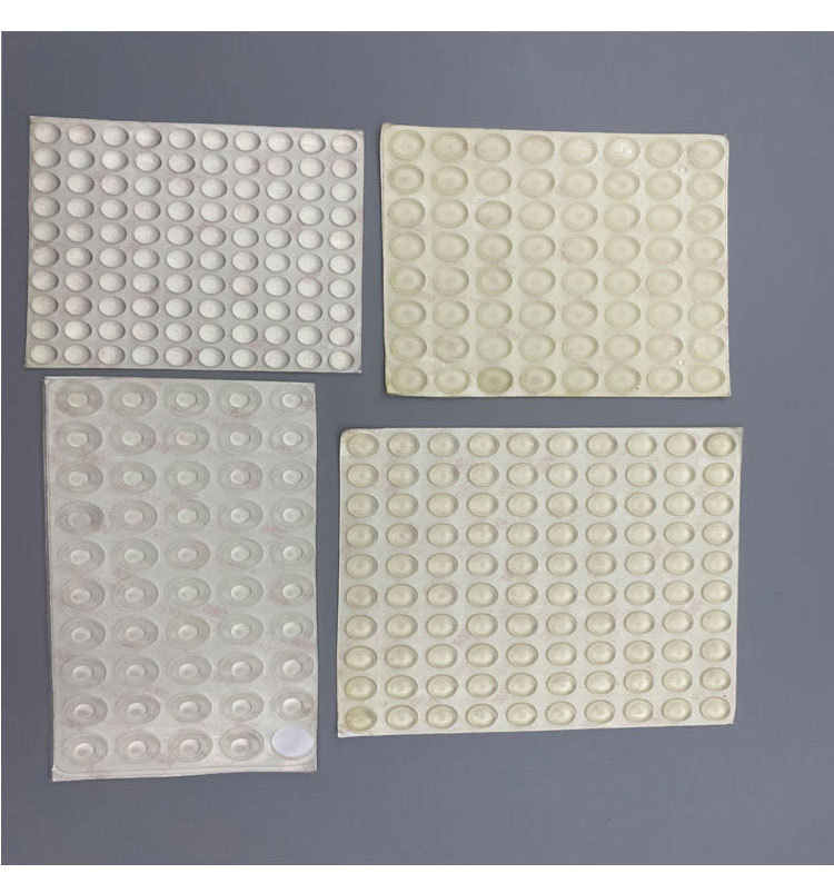 Granule din silicon transparente, antișoc, cu covoraș antiderapant pentru mobilier și mâner de ușă
