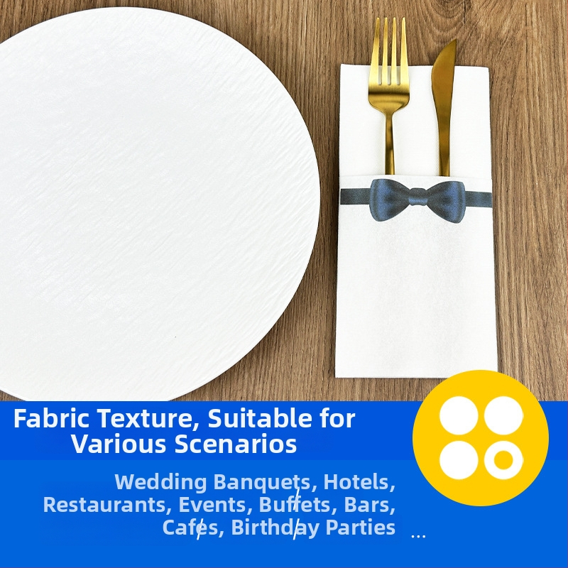 Șervet de unică folosință din hârtie, fără praf, pentru restaurante chinezești și occidentale; banchete de nuntă; masă cu buzunar pentru cuțit și furculiță; hârtie imprimabilă cu logo.