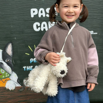 Geantă plush în formă de West Highland Terrier, geantă pentru umăr