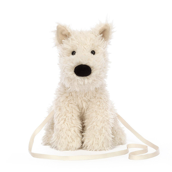 Geantă plush în formă de West Highland Terrier, geantă pentru umăr