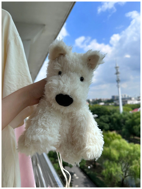 Geantă plush în formă de West Highland Terrier, geantă pentru umăr