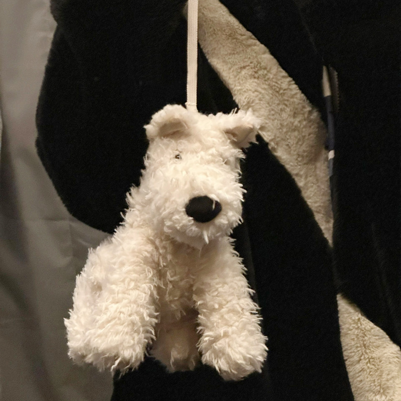Geantă plush în formă de West Highland Terrier, geantă pentru umăr