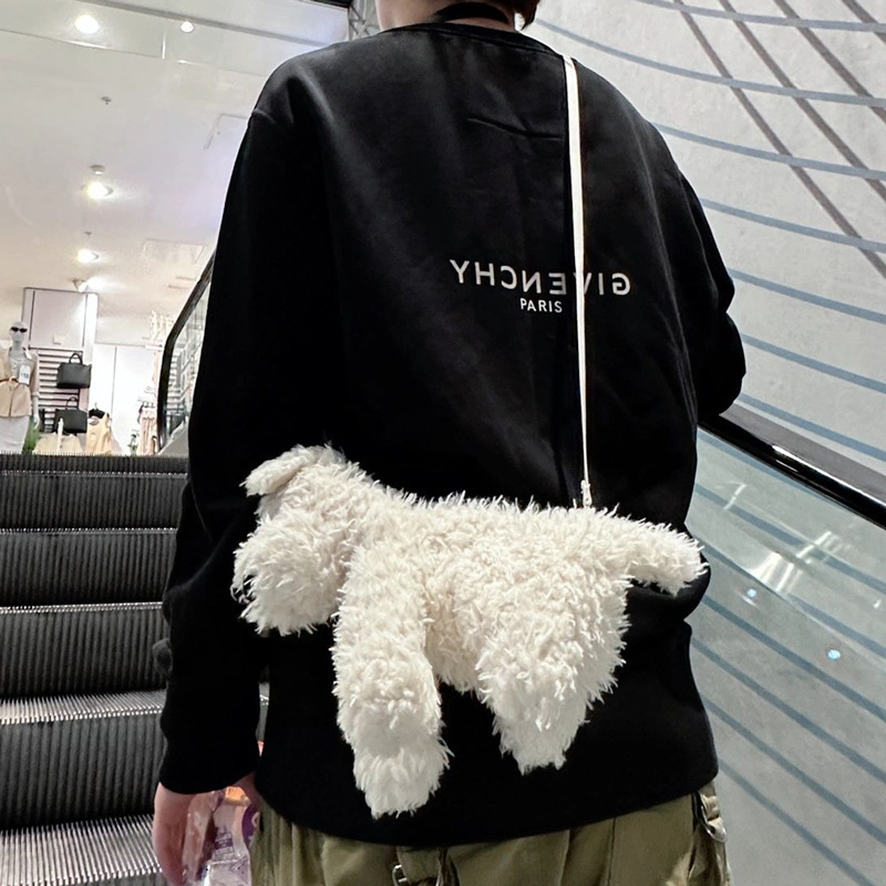 Geantă plush în formă de West Highland Terrier, geantă pentru umăr