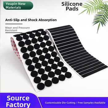 Covoraș circular din silicon negru pentru mobilier (mese și scaune), antiderapant, protecție împotriva prafului, amortizare șocuri, rezistent la uzură, autoadeziv