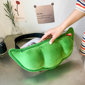 2026 Geantă unisex din pluș, crossbody, cu capacitate mare, design Edamame