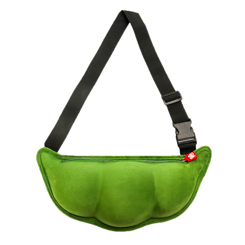 2026 Geantă unisex din pluș, crossbody, cu capacitate mare, design Edamame