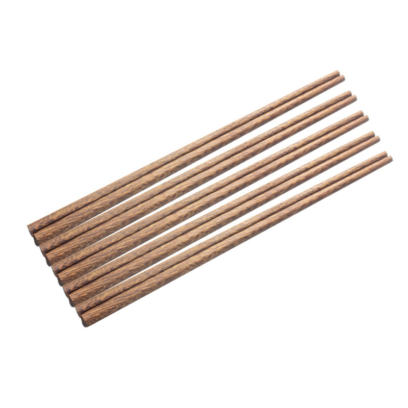 Bețișoare de masă din lemn pentru uz casnic, lemn solid, antiderapante, lemn de santal roșu, fără vopsea sau ceară, 10 perechi în cutie, gravare disponibilă