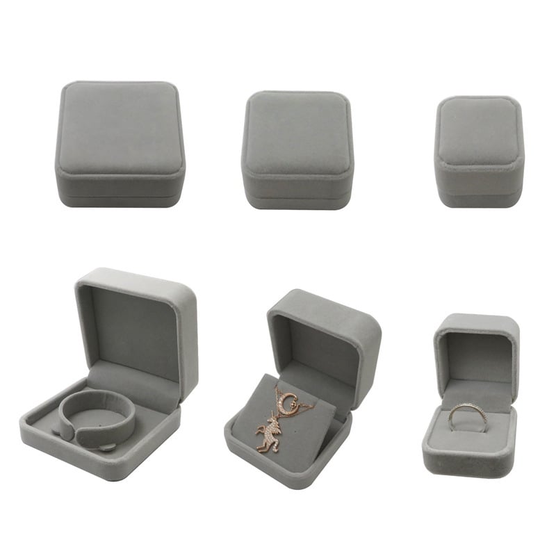 Cutie pentru pandantiv și bijuterii — set cutii din velur pentru colier, cutie pentru cercei, dimensiuni 5×4,5×4 cm