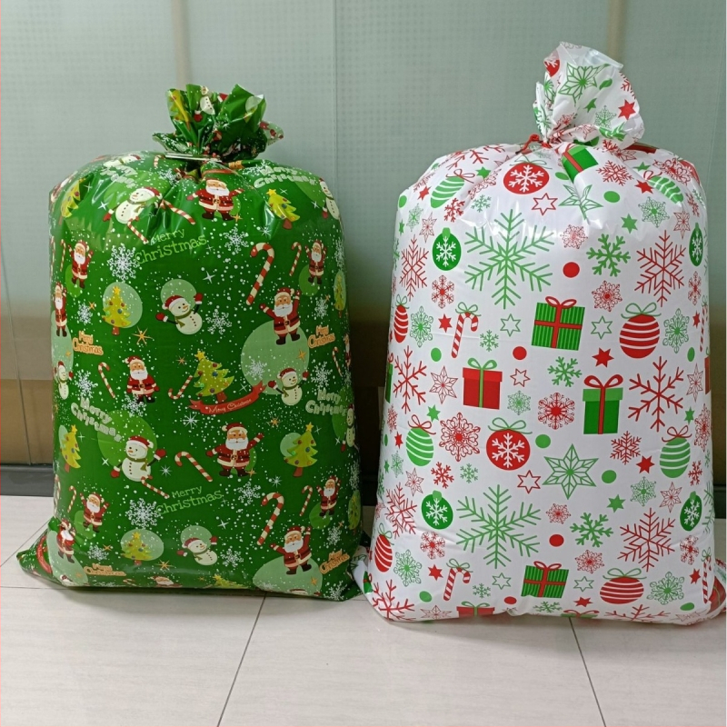 Boying sac de ambalare cadouri de Crăciun, pungă mare din PE groasă pentru cadouri, dimensiuni 36×56 in și 36×48 in