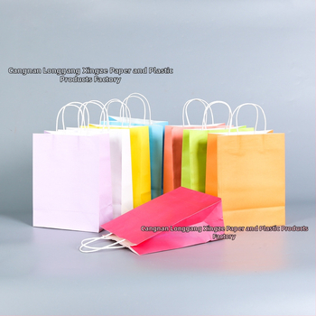 Geantă tote din hârtie kraft personalizabilă pentru catering și takeout, publicitate, îmbrăcăminte și cadouri