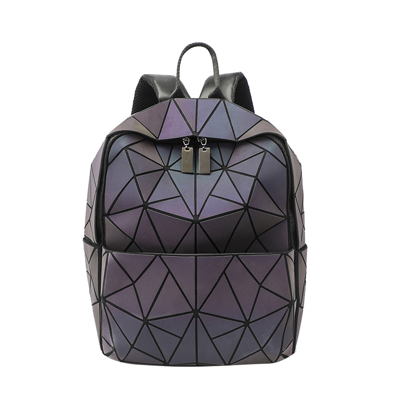 Rucsac pentru femei cu romb geometric, vară 2025, detalii laser luminoase