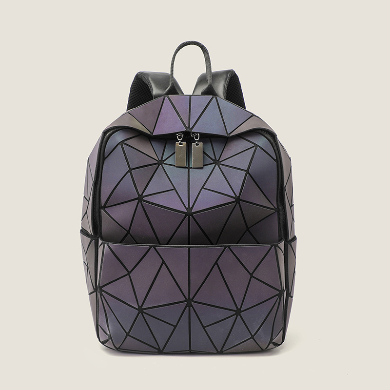 Rucsac pentru femei cu romb geometric, vară 2025, detalii laser luminoase