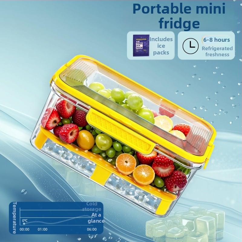 Cutie termoizolată portabilă cu gel de gheață pentru prospețime, cutie de depozitare legume și fructe, ideală pentru picnic în aer liber, etanșă