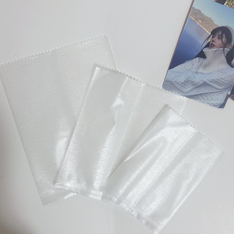 Pungă zip Gypsophila glitter, transparentă, finisaj periat, deschidere plată, pentru agende și cadouri mici