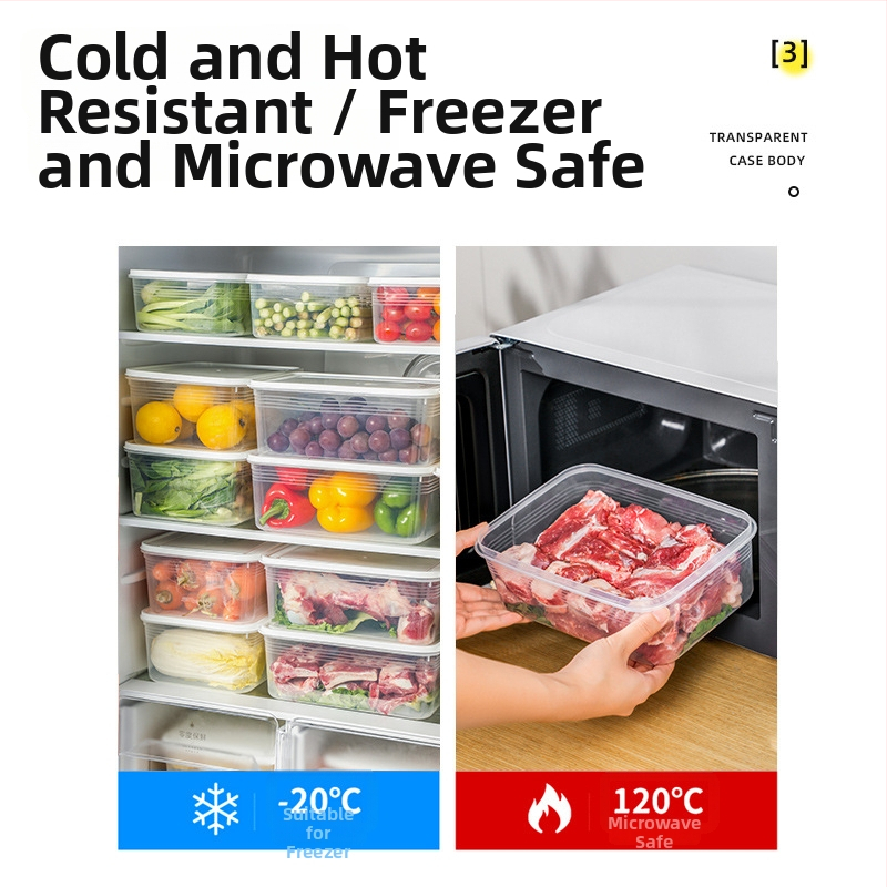 Cutie transparentă pentru frigider cu capac, pentru depozitare alimentară a cărnii congelate