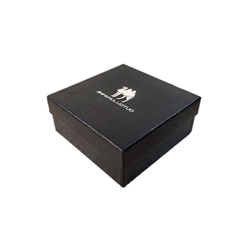 Cutie personalizată pentru ambalarea curelelor cu capac din două părți, cutie de cadouri de lux, cutie pătrată din hârtie pentru depozitarea portofelului, neagră, 13x13x5 cm