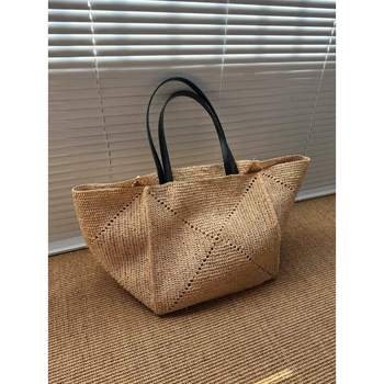 Geantă tote din raffia, pentru plajă și vacanțe, mare capacitate, lucrată manual pentru femei