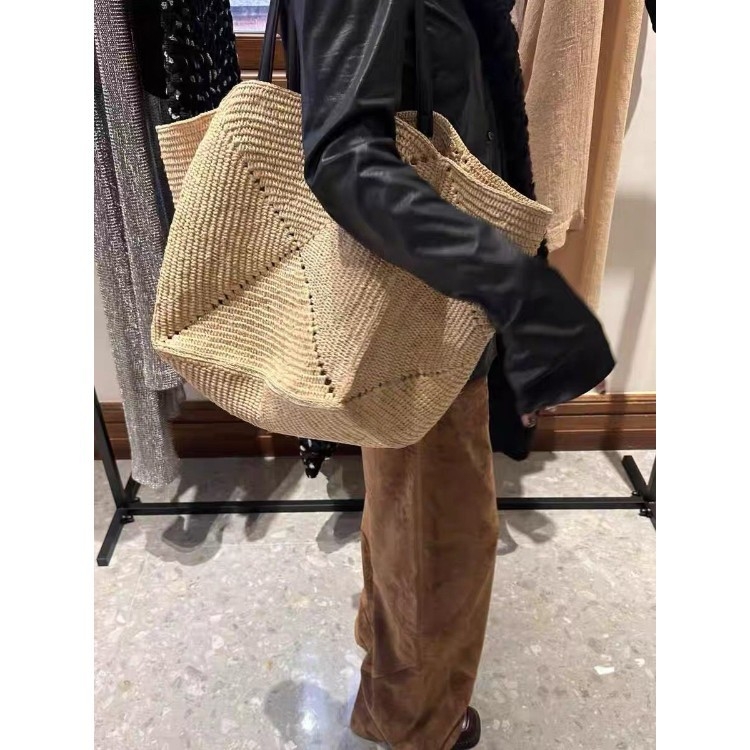 Geantă tote din raffia, pentru plajă și vacanțe, mare capacitate, lucrată manual pentru femei