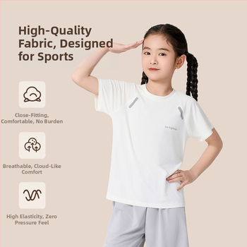 Set pentru copii, uscare rapidă: tricou cu mânecă scurtă și pantaloni scurți, vară, țesătură Ice Silk cu plasă, unisex, pentru copii 3–8 ani.