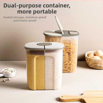 Recipient închis pentru cereale cu compartimente mari pentru produse uscate, de calitate alimentară, 2,5 L
