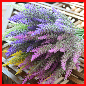 Flori artificiale lavandă și spice de grâu, plante decorative în stil pastoral, flori conservate